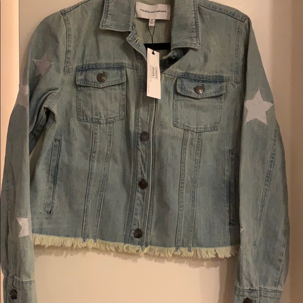 Cupcakes and cashmere Jean jacket with star detail